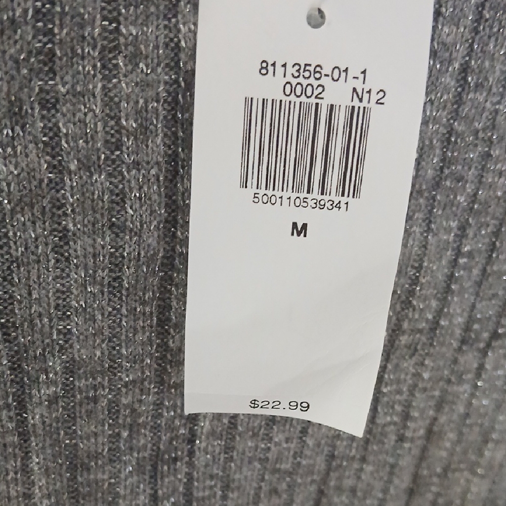 Old Navy Metallic Gray Ribbed Blouse - Picture 3 of 6